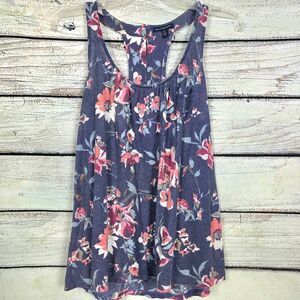 American Eagle Navy Floral Racerback Tank M